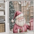 thumbnail image 5 of Pink Santa Claus Shower Curtain Sets 4 Piece Shower Curtain And Rugs Shower Curtain Set Santa Claus with Xmas Gift Waterproof Personality Pattern Bath Curtain for Bathroom Decor, 5 of 8