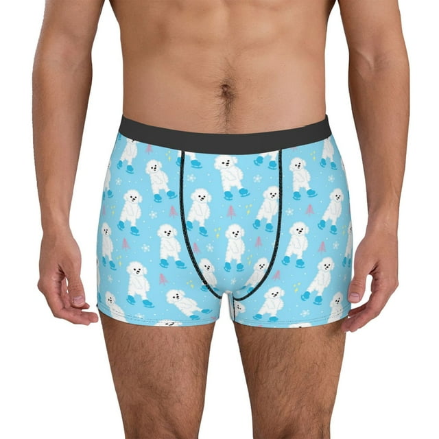 Fotbe Skating Poodle Fun Calzoncillos Tipo Boxer con Bolsa de Soporte Total para Hombre, X-Temp Fresco, Transpirable y de Secado Rápido-Medium