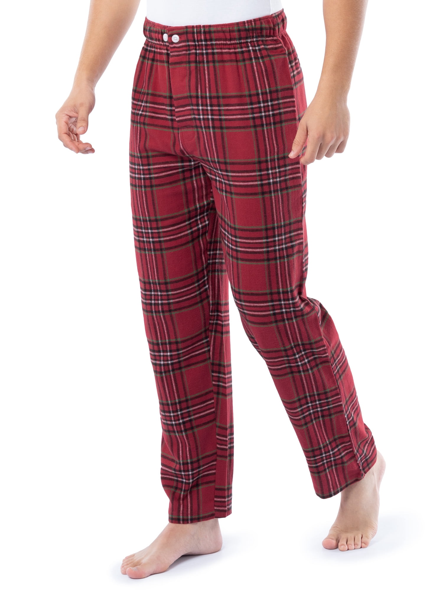 Fruit of the Loom Men's Flannel Top and Bottom Pajama Set, Sizes S-5XL