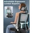 thumbnail image 5 of Ergonomic Office Chair with 4D Flip-up Arm, Mesh Chair with Adjustable Lumbar Support and Footrest,High Back Home Office Desk Chair,Computer Chair for Long Desk Work, Grey, 5 of 9