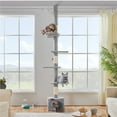 thumbnail image 4 of Yaheetech 7.4-8.7FT Multilevel Floor To Ceiling Cat Tree with Condo & 4 Perches, Light Gray, 4 of 11