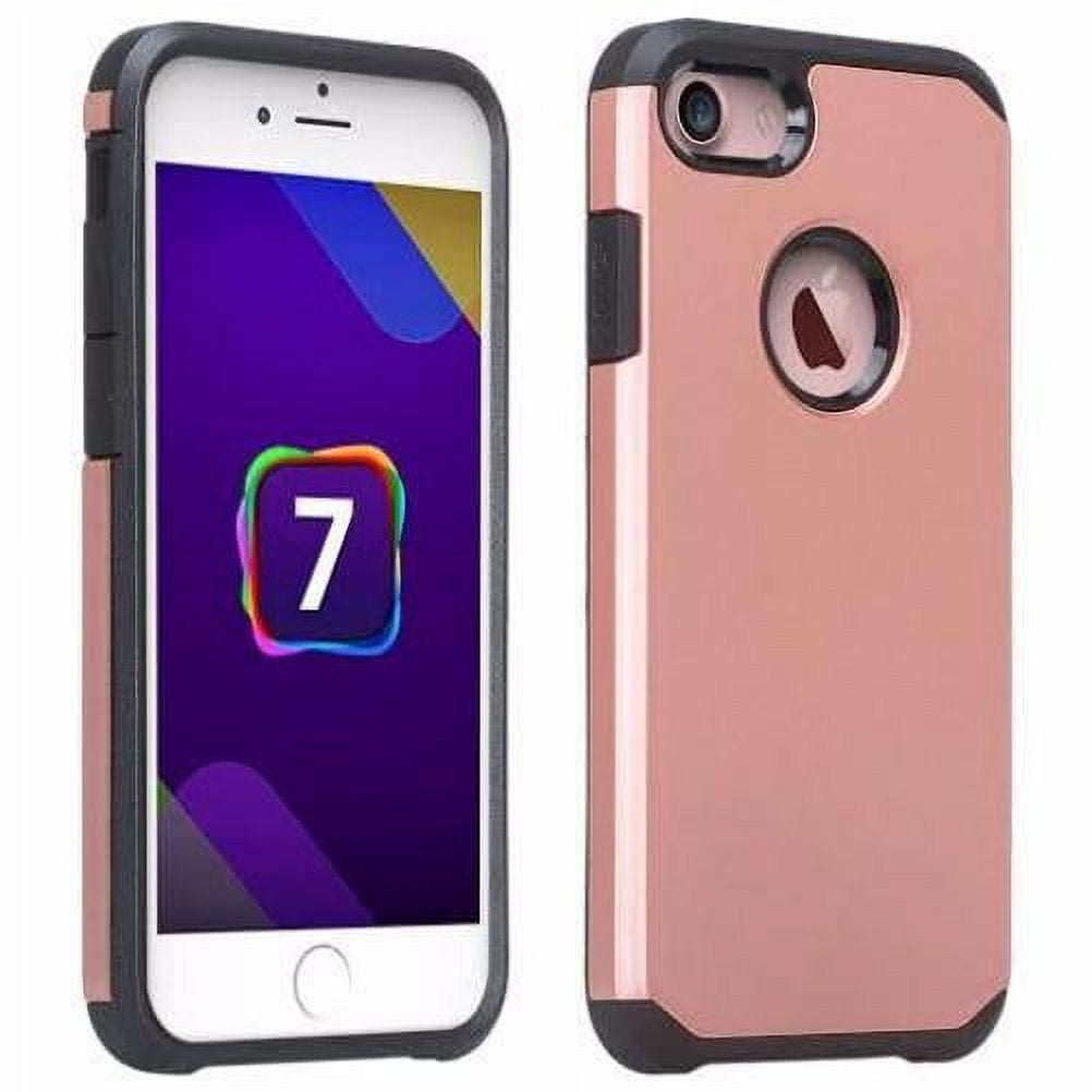 Apple iPhone SE 2023/SE 2022/iPhone 8/iPhone 7 Case Cover, Slim Hybrid Dual Layer Shock Resistant Case - Rose Gold