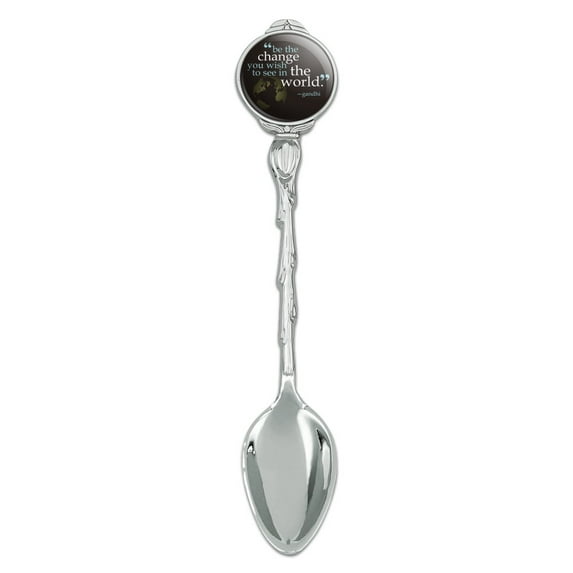 Be Change You Wish To See Quote Gandhi Novelty Collectible Demitasse Tea Coffee Spoon