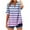 Pink, variant on Paiwinds Women's V-Neck Printed Short Sleeve T-Shirt, Gradient Stripe Pattern Casual Top, Loose Fit Summer Fashion Tee