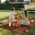 thumbnail image 4 of Boho Vintage Outdoor Rug for Patio/Deck/Porch, Non-Slip Large Area Rug 6 x 9 Ft, Brown Ethnic Middle Century Geometric Indoor Outdoor Rugs Washable Area Rugs, Reversible Camping Rug Carpet Runner, 4 of 8