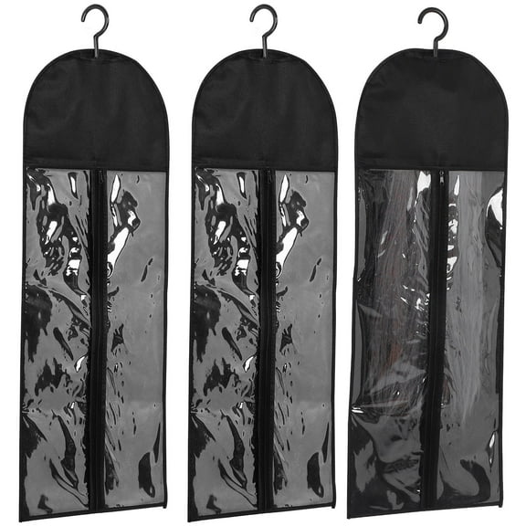 Raindrops 3 Sets Hair Extension Bags Protective Wigs Bag Travel Wigs Storage Hangers Hair Extensions Hanging Holders Dust Covers With Hooks