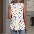 thumbnail image 7 of Womens Tank Tops Summer Sleeveless Loose Fit Tops V Neck Pleated Shirts Basic Tees Casual Trendy Clothes #02White 2XL, 7 of 7