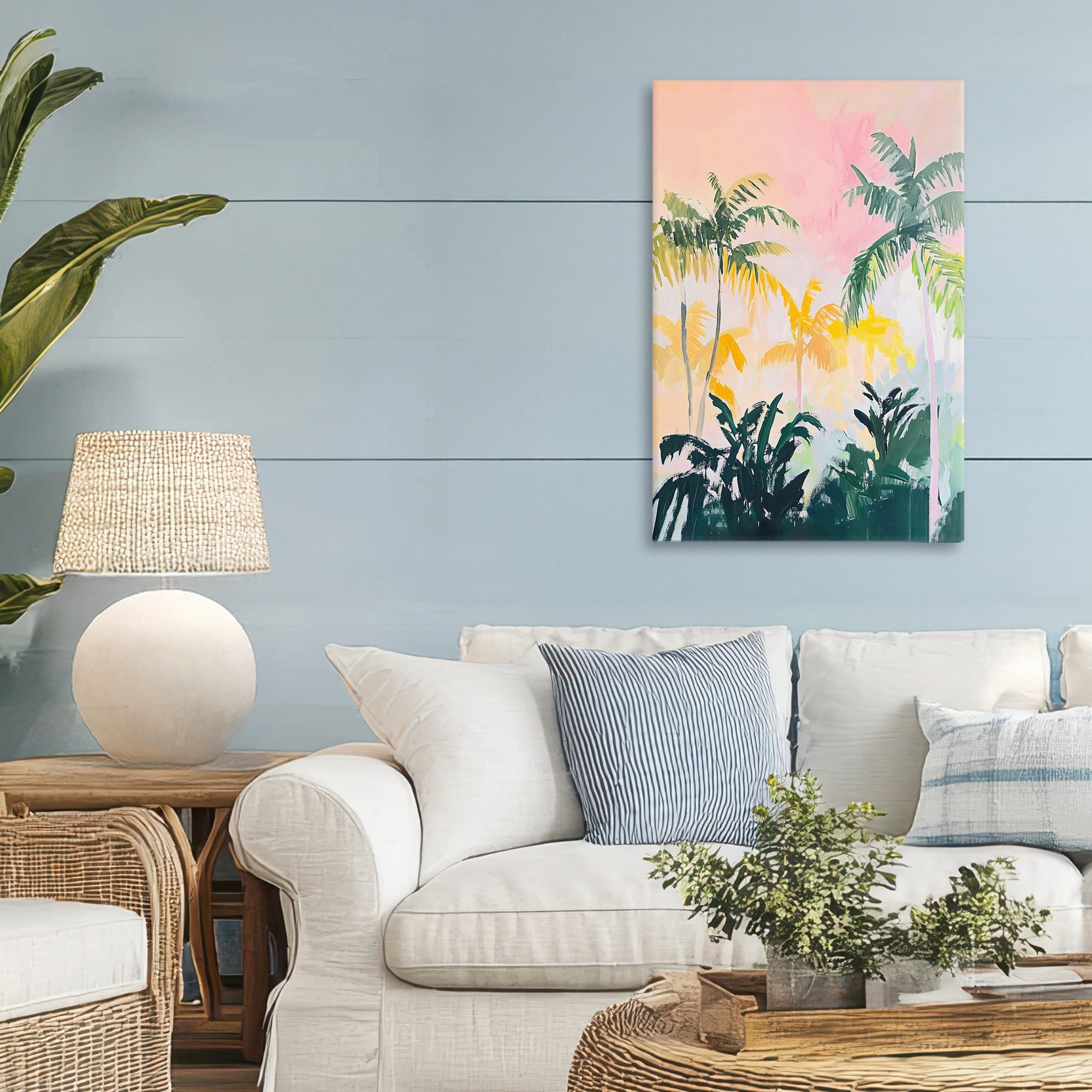 Stupell Industries Pastel Palms in Morning Glow Canvas Wall Art, design by The Prints Vibe