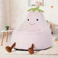 thumbnail image 4 of LIFERECORD 31" Children's Bean Bag Chair, Kids Filled Toddler Bean Bag Sofa Padded Bean Bag Chair for Boys & Girls, Cute Eggplant, Pink, 4 of 9