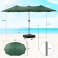 thumbnail image 2 of Autlaycil 15' Pool Patio Umbrella and Umbrella Base,Extra Large Umbrella with Crank, for Outdoor, Market, Beach, Garden, Yard, Party, Green, 2 of 7