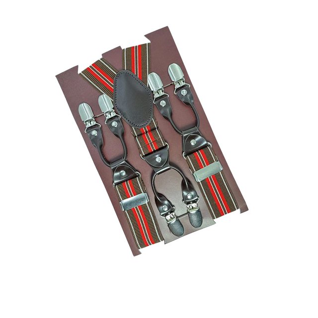 Tirantes para hombre con 6 clips, correas elásticas gruesas, accesorios de hardware