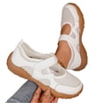 thumbnail image 5 of Domuza Women's Breathable Mesh Mary Jane Walking Shoes Adjustable Hook And Loop Strap Non Slip Rubber Sole Lightweight Casual Daily Outdoor Footwear White 5.5（EU-36）, 5 of 6