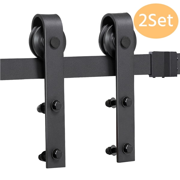 SmileMart 8 ft Barn Door Sliding Hardware Barn Door Track Set Indoor