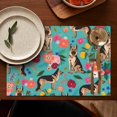 thumbnail image 4 of German Shepherd Dog and Flower Summer Placemats Table Placemats Set Of 6-Linen Kitchen Washable Placemats Table Mats 11.8"x17.7"Non-Slip Heat Resistant, 4 of 5