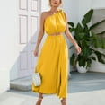 thumbnail image 6 of Drindf Dresses for Women 2023 Casual 2 Piece Solid Maxi Dress Summer One Shoulder Crop Top High Waisted Maxi Dress Trendy Split Skirt Set Boho Dress, 6 of 7