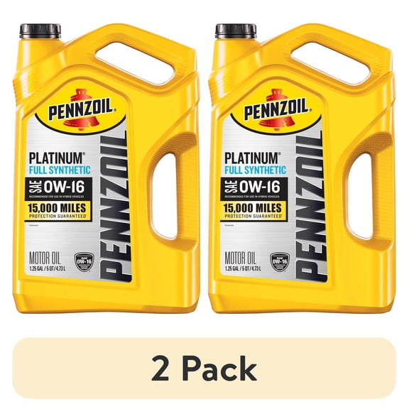 (2 pack) Pennzoil Platinum® Full Synthetic 0W-16 Motor Oil, 5 Quart