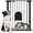 Black, variant on PawHut 30"-41" Extra Wide Pet Gate Barrier with Small Door, 35"H, Black