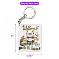 thumbnail image 5 of Welcome Manx Back to School Vintage Retro Acrylic Keychain Cat Lover Kitten Owner Gifts Collar Charm Tag Keyring - 02012, 5 of 5