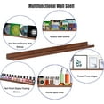 thumbnail image 4 of Floating Wood Wall Shelves Light Walnut 48 Inch Long Hanging Picture Photo Ledge Shelf Rustic Modern Narrow Shelves for Wall Decor Storage and Display Nursery Book Shelves a Set of 3, 4 of 16