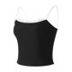 thumbnail image 5 of Parte Superior De La Cosecha Top corto con ribete de encaje para mujer, Top sin espalda con tirantes finos, camiseta, traje de calle Cgtredaw para Mujer Negro T S, 5 of 9