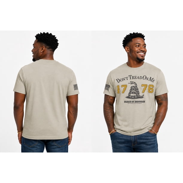 Rags of Honor 1776 Don't Tread on Me Graphic Tee Shirt, Men's