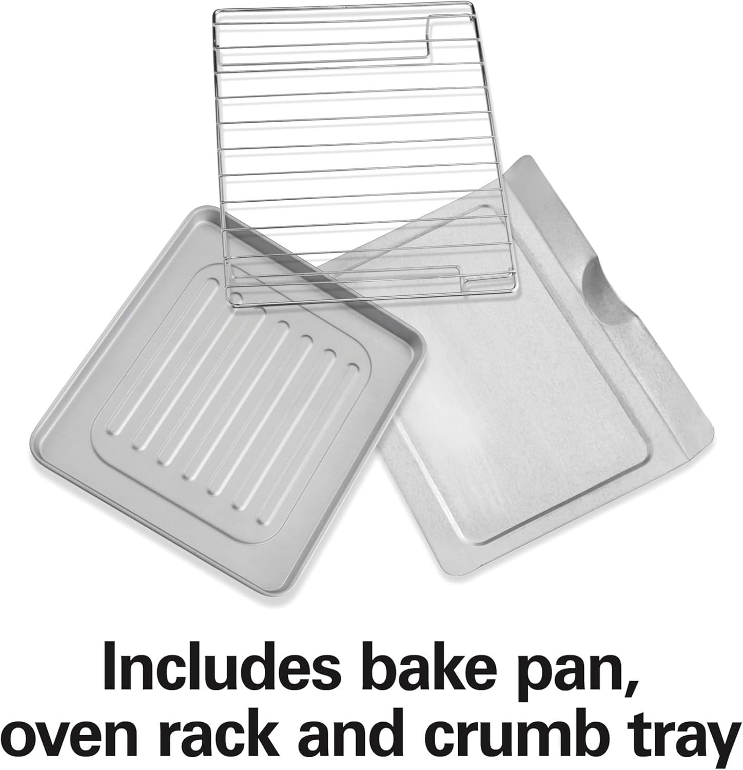 4- Toaster Oven with Roll-Top Door, 1200W, Fits 9" Pizza, Bake Broil Toast