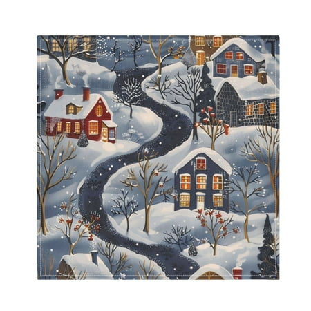

Napkin Satin Napkin 20*20Inchx1 Kitchen Towel Dinner Plate Towel Decorative Towel Napkin Tea Towel Suitable For Kitchen Table Winter Town