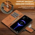 thumbnail image 4 of For Samsung Galaxy S25 Case, 2 In 1 Detachable Magnetic Back Cover Compatible with Magsafe Premium PU Leather Cards Slots Wallet Phone Case Cover for Samsung Galaxy S25, Brown, 4 of 10