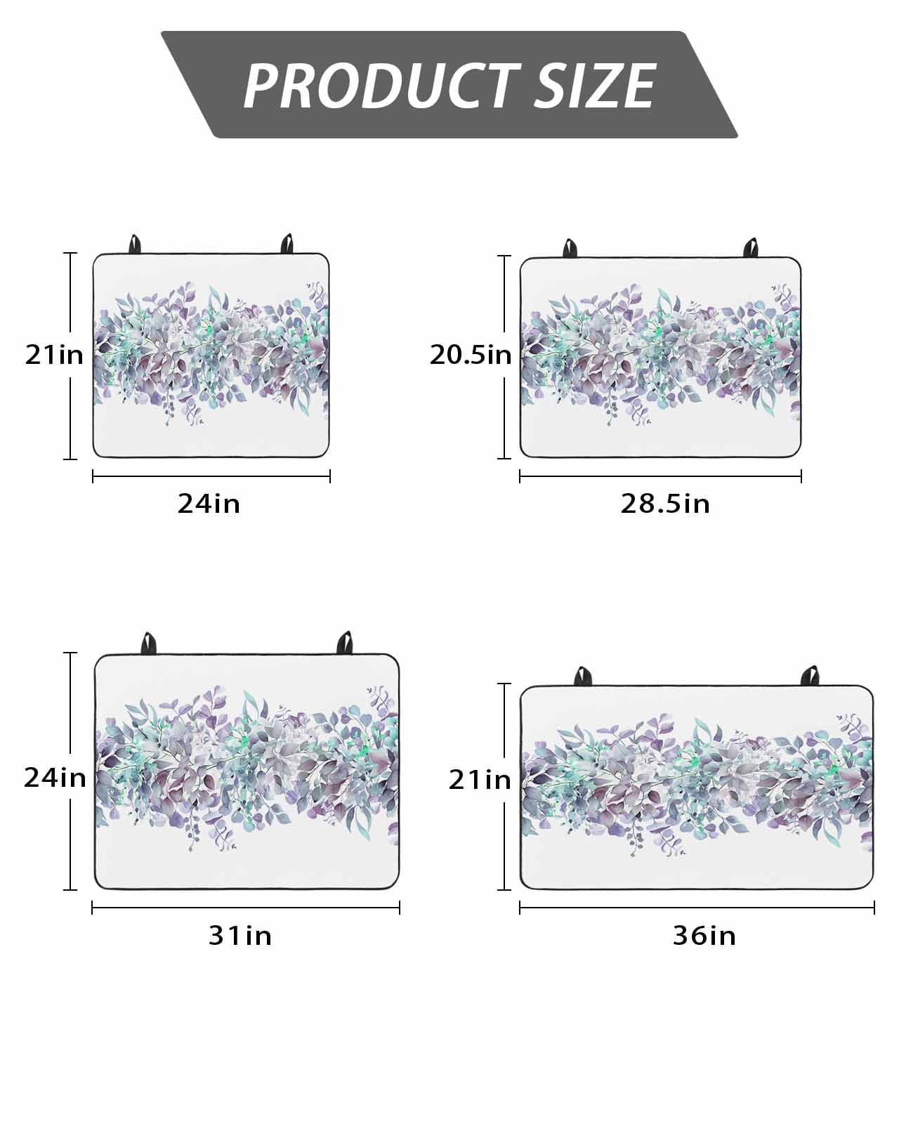 Stove Top Covers for Electric Stove, Purple Blue Eucalyptus Leaves Glass Stovetop Cover Protector, Spring Summer Botanical Floral Induction Cooktop Protector Oven Mat for Kitchen Countertop 24"x21"
