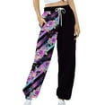 thumbnail image 3 of Zylanna Women's Sweatpants with Pockets, Elastic Waist Love Print Baggy Soft & Warm Casual Wide Leg Pants for Women Multicolor, 3 of 4