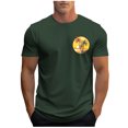 thumbnail image 3 of Jinhomg Mens Fashion Tees Casual Comfy Hawaiian Beach Print Vacation Tops Loose Fit Comfy Short Sleeve Crew Neck Summer T-Shirts Today's Deals of The Day Army Green XXL, 3 of 6