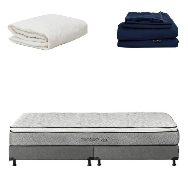 Colchón King Size Vail + Box + Protector Ultra + Sábanas Softy