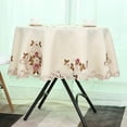 thumbnail image 4 of Housse de Table de Mariage, Ronde Rouge Floral Table Table Tissu Table à Manger Tissu Finement Réglé Performance, 4 of 7