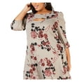 thumbnail image 3 of NY Collection Womens Plus Cut-Out Floral Print Mini Dress, 3 of 3