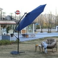 thumbnail image 2 of 10ft Solar LED Market Umbrella, Lighted Patio Umbrella with 40 LED Lights, Outdoor Table Umbrella with Tilt & Crank for Pool, Porch, Garden, Backyard, Navy blue, 2 of 9
