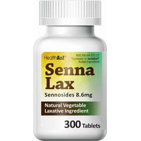 HealthA2Z&reg; Senna Laxative | 300 Count | Natural Vegetable 8.6mg Sennosides | Overnight Relief from Constipation
