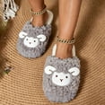 thumbnail image 2 of Qingpeng Ladies Closed Toe Open Back Plush Slippers Soft Cozy House Shoes Comfortable Indoor Footwear with Playful Sheep Design for Home, 2 of 8