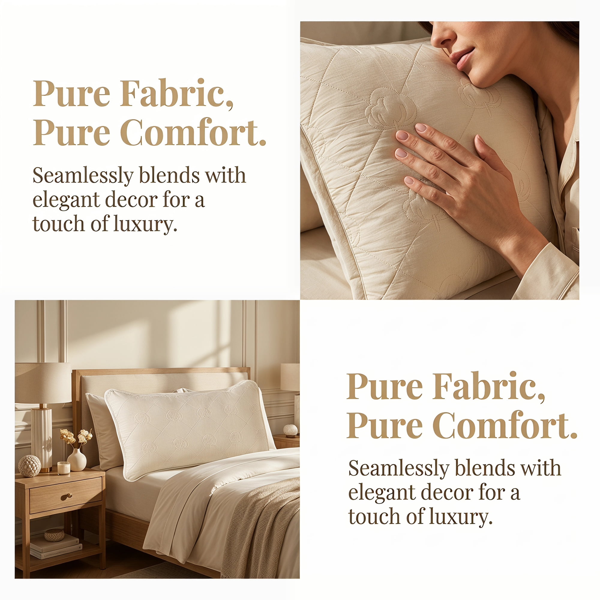 Unique Bargains 1 Pack Breathable Hypoallergenic Cotton Pillow Protector Khaki