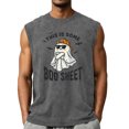 thumbnail image 2 of Halloween Shirts Men Vintage Distressed Washed Funny Bat Printed Sleeveless Crew Neck T-Shirts New Fashion Pullover Sporty Clothes Gray XXL, 2 of 4