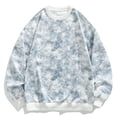 thumbnail image 6 of HOMADLES Mens Crewneck Sweatshirt Graphic Big and Tall Print Pullover Tops Stretch Soft Casual Sweatshirts Blue Size L, 6 of 9