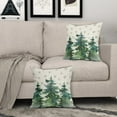 thumbnail image 3 of Christmas Tree Pillow Covers 18x18 Set of 2 Blue Green Watercolor Winter Snowflakes Rustic Nature Forest Print Decorative Outdoor Pillowcases Farmhouse Throw Cushion Case Decor for Couch Sofa Bed, 3 of 6
