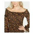 thumbnail image 2 of LUCY PARIS $59 Womens New Black Floral Off Shoulder Long Sleeve Casual Top L B+B, 2 of 3