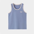 thumbnail image 4 of Boys Girls Tank Top Sleeveless Round Neck T-Shirt Summer Training Gym Sports Running Shirt Basic Solid Color Undershirts Blue A 7-8 Years, 4 of 6