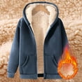 thumbnail image 3 of nerohusy Unisex Boys Girls Fleece Hoodie Sherpa Lined Jacket Zip Up Hooded Sweatshirt Winter Outwear Coat for Kids Cold Weather Dark Blue,13 Years, 3 of 8