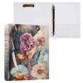 thumbnail image 3 of Elephant Flowers Floral 3 Ring Binders 1.5 inch Hardcover File Folders with Interior Pockets A4 Size Organizer for School Office Hospital, 3 of 8