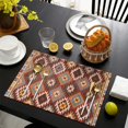 thumbnail image 3 of Colorful Geometric Triangle Diamond Pattern Summer Placemats Table Placemats Set Of 6-Linen Kitchen Washable Placemats Table Mats 11.8"x17.7" Non-Slip Heat Resistant, 3 of 5