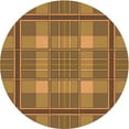 thumbnail image 1 of Ahgly Tapis Rond Lavable en Machine Intérieur Transitionnel Brun Selle, 3 Pieds Rond, 1 of 7