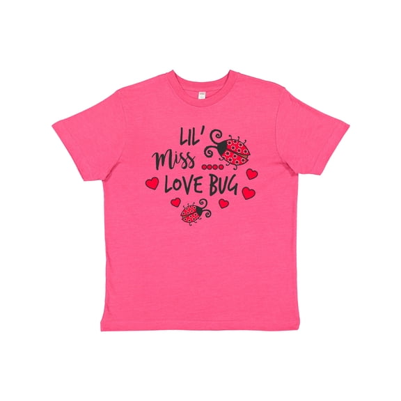 Inktastic Lil Miss Love Bug with Lady Bug and Hearts Youth T-Shirt