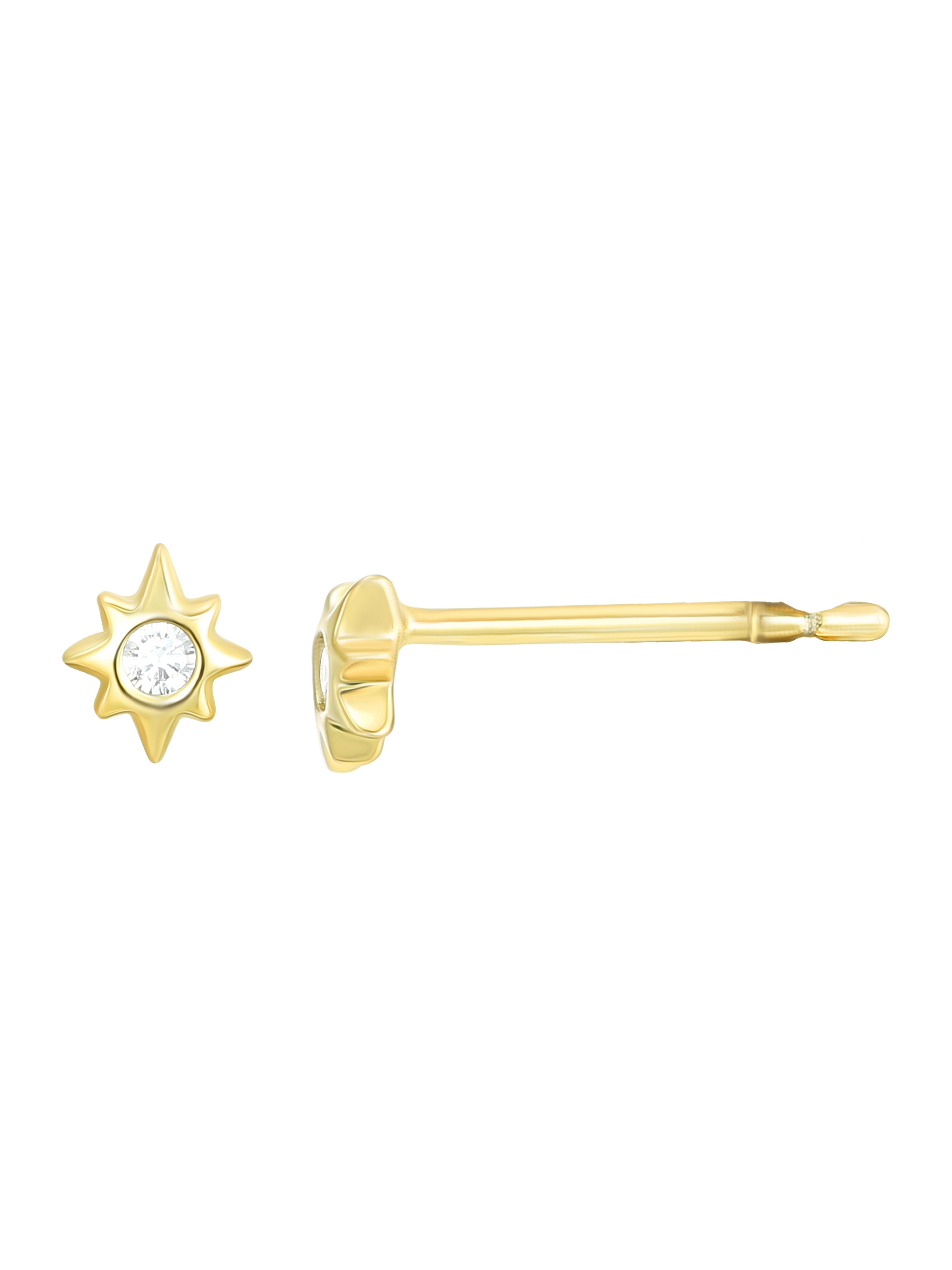 Believe by Brilliance Women's Four Pair Earring Set with Cuff in 14KT Gold Flash Plated Brass
