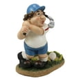 thumbnail image 3 of Cartoon Fat Golfer At Golf Driving Range Swinging Club Wine Holder Figurine, 3 of 5